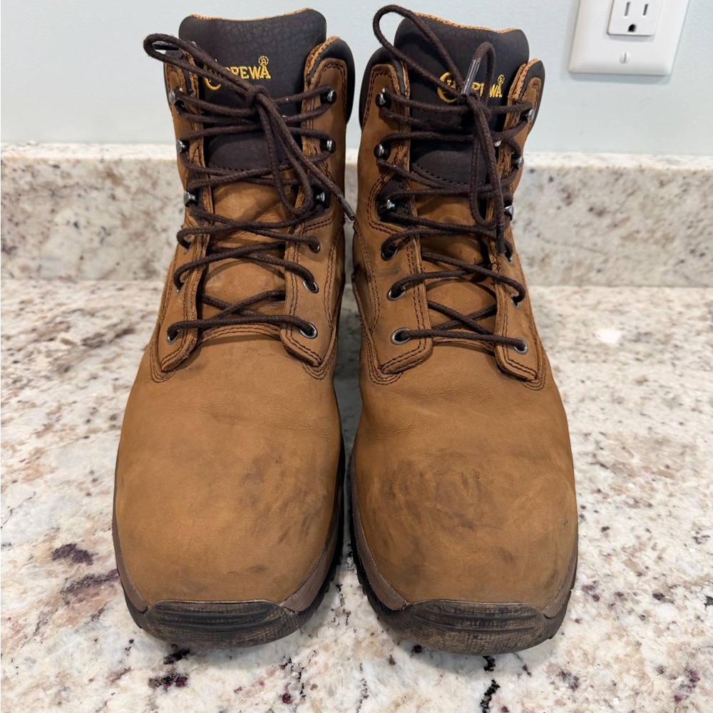 Chippewa Steel Toe Brown Work Boots - Lace-Up Comfort
